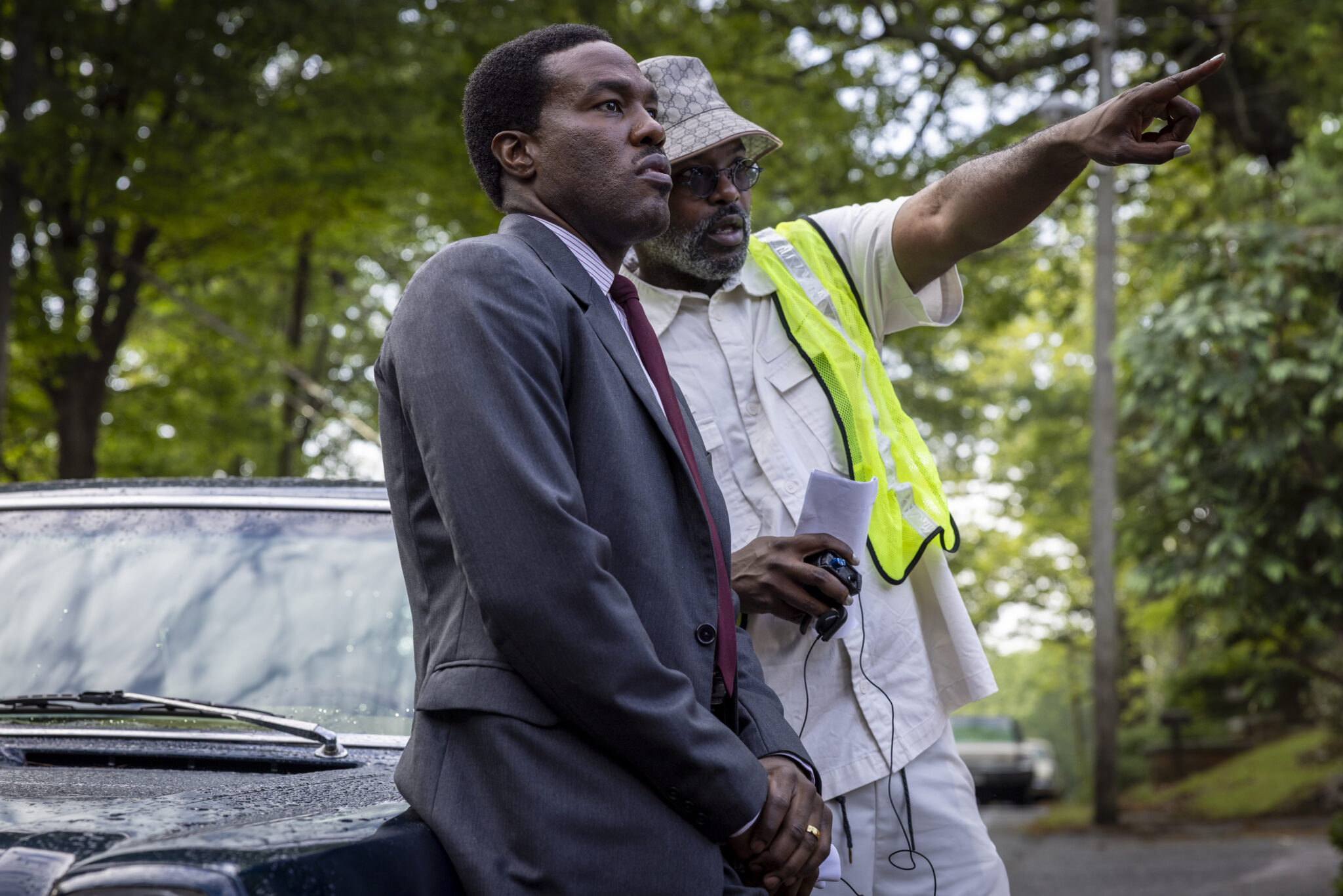 Yahya Abdul-Mateen II with director Elegance Bratton on the set of By Any Means (2026)
