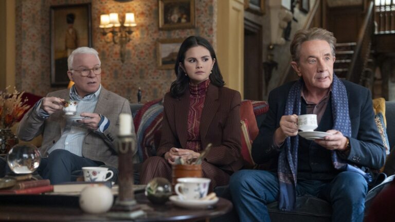 Steve Martin, Selena Gomez and Martin Short in Only Murders in the Building season six