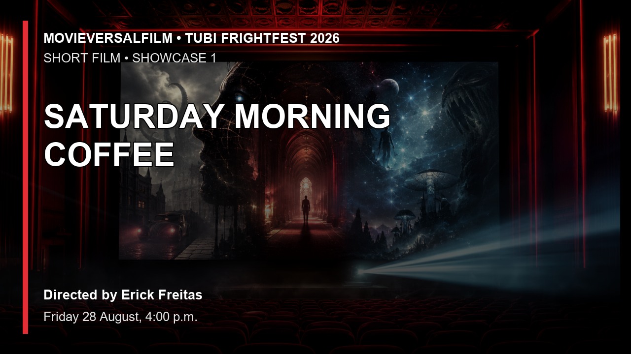 SATURDAY MORNING COFFEE short-film preview artwork for Tubi FrightFest 2026