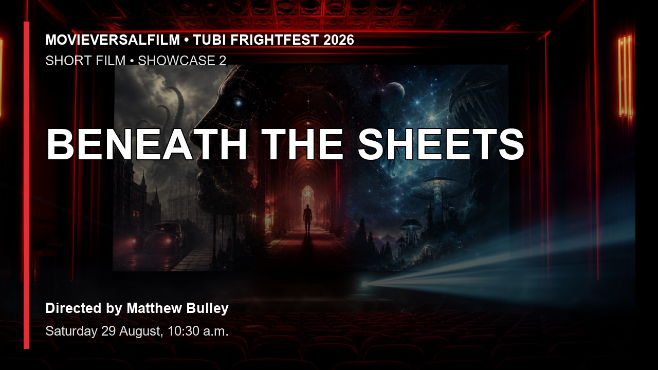 BENEATH THE SHEETS short-film preview artwork for Tubi FrightFest 2026