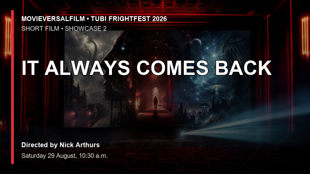 IT ALWAYS COMES BACK short-film preview artwork for Tubi FrightFest 2026