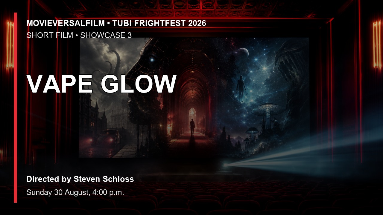 VAPE GLOW short-film preview artwork for Tubi FrightFest 2026