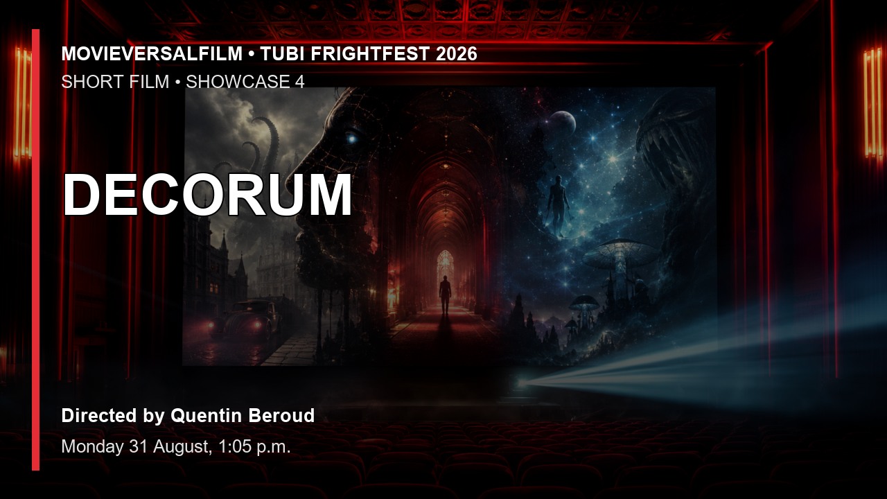 DECORUM short-film preview artwork for Tubi FrightFest 2026
