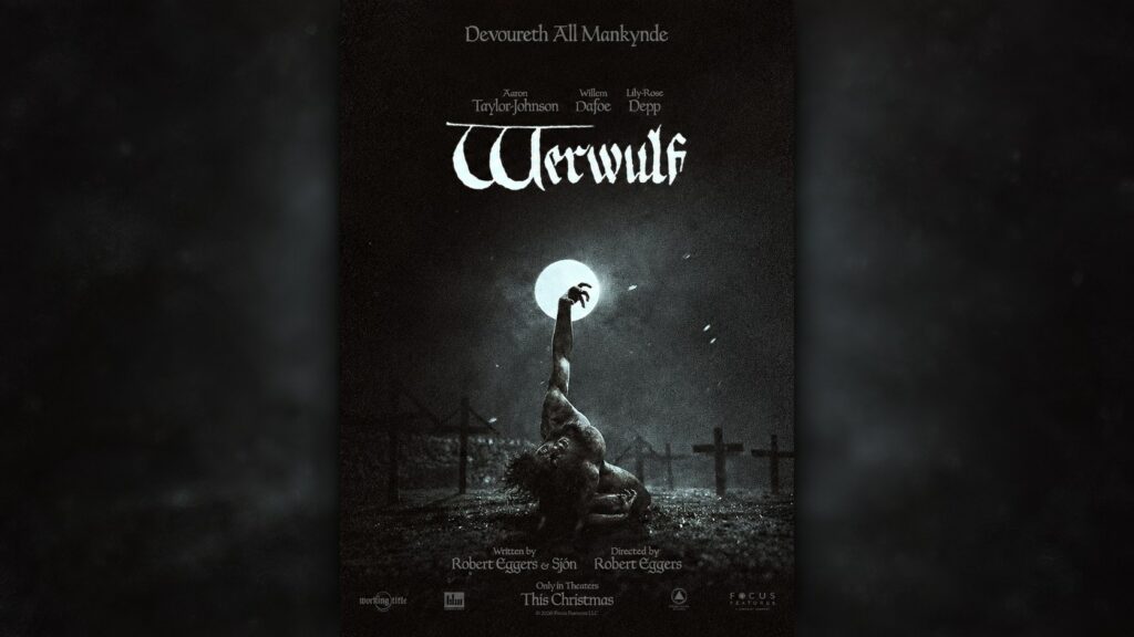 Werwulf official poster presented centrally with dark side panels in an edited landscape layout