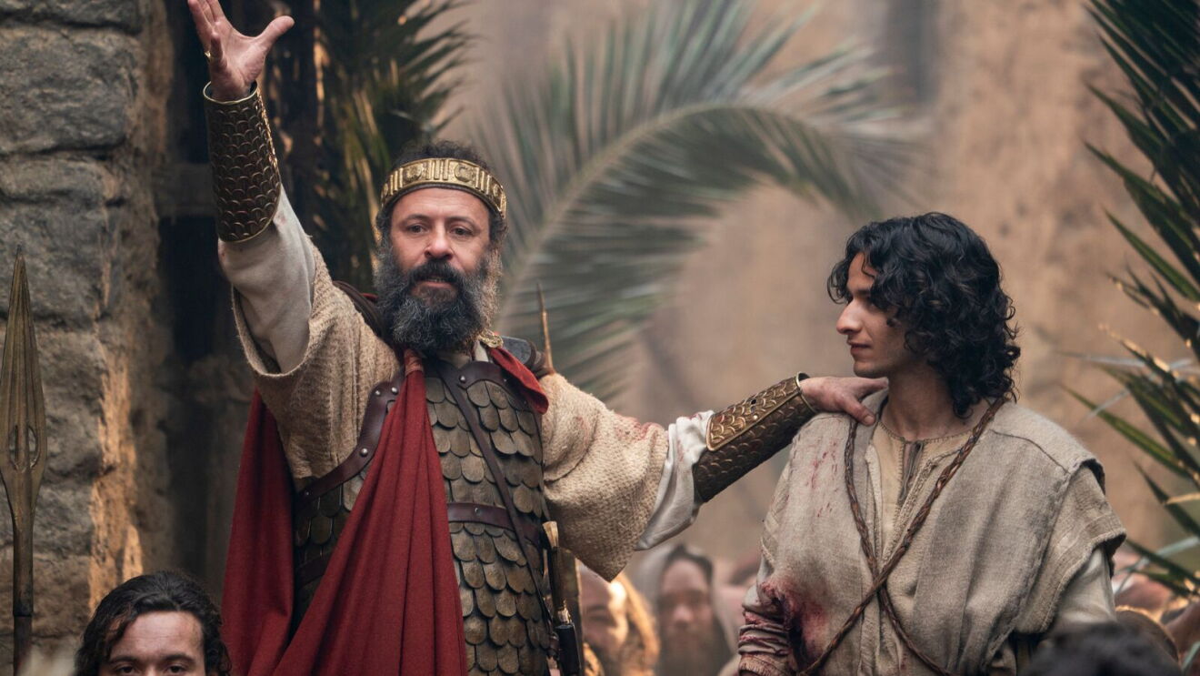 Ali Suliman and Michael Iskander in an official House of David Season 2 still