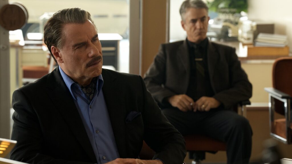 John Travolta and Robert Carlyle in a scene from November 1963.
