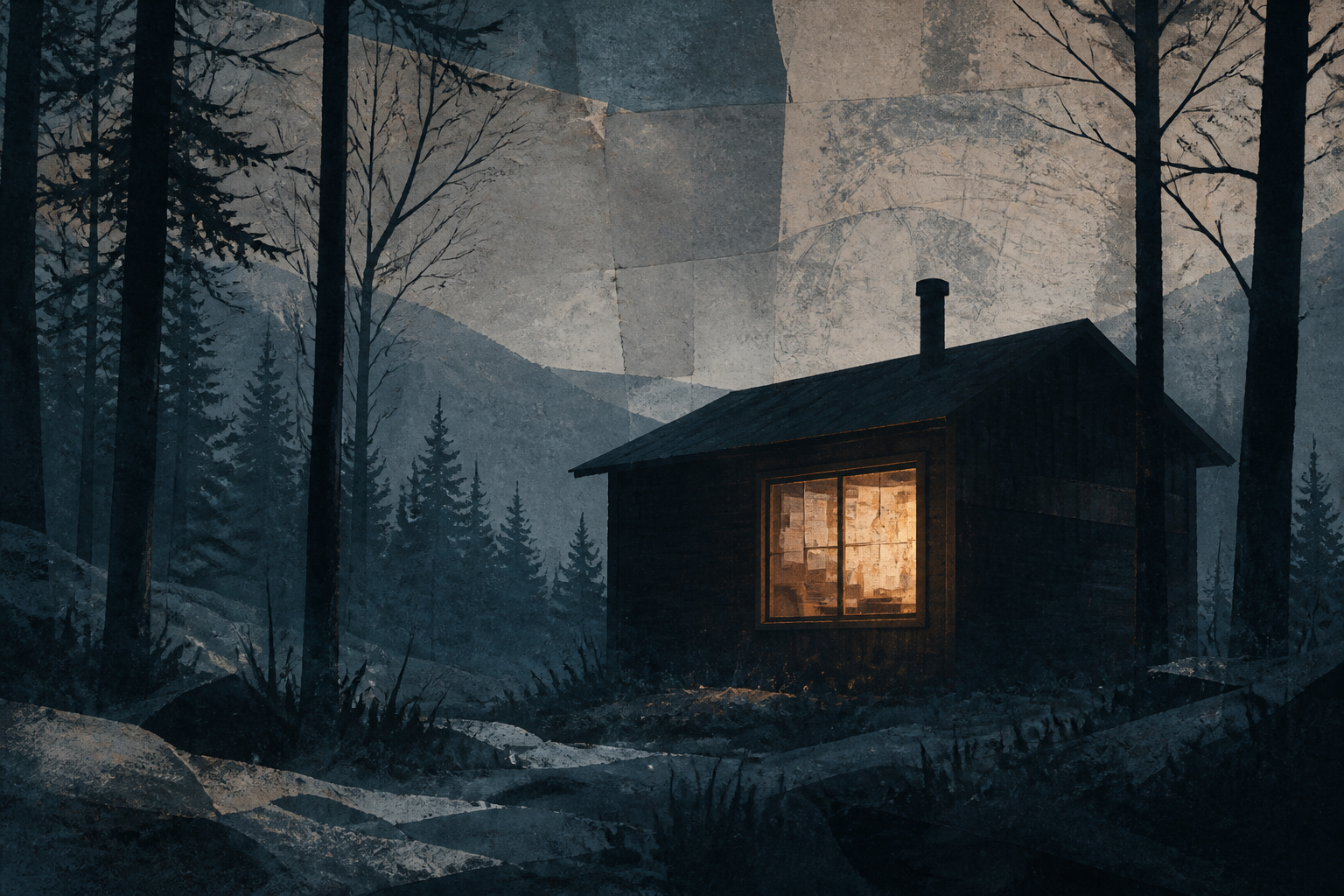 Original editorial illustration evoking UNABOMBER