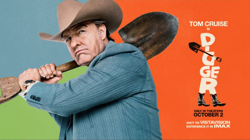 Tom Cruise as Digger Rockwell beside the Digger title on official Warner Bros. key art
