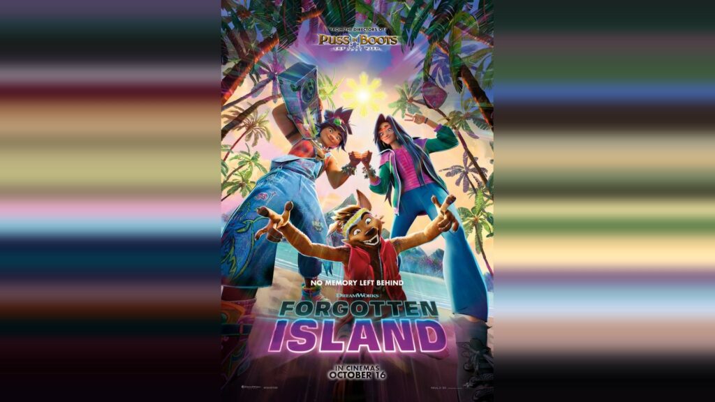 Official Forgotten Island poster presented in a landscape frame